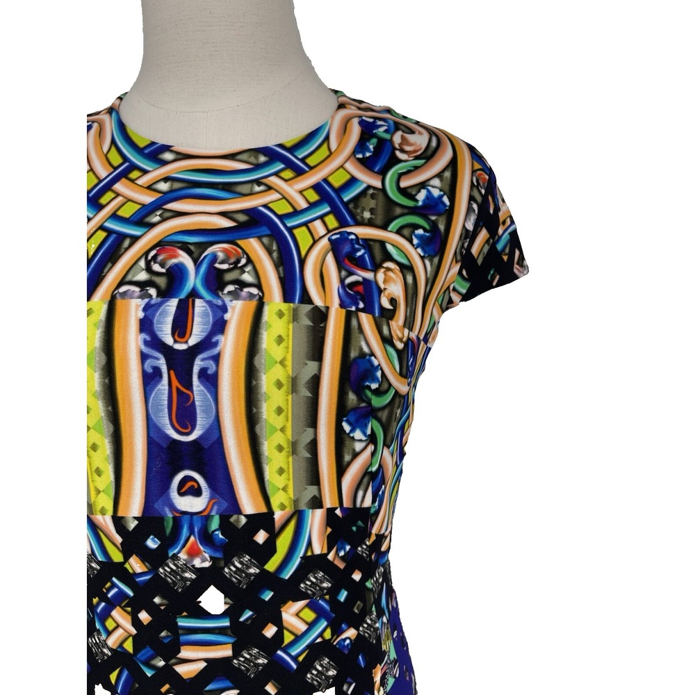 Peter Pilotto Women's Abstract Art Deco Print Sheath Dress‎ Multi Colored 6 S - Picture 5 of 10